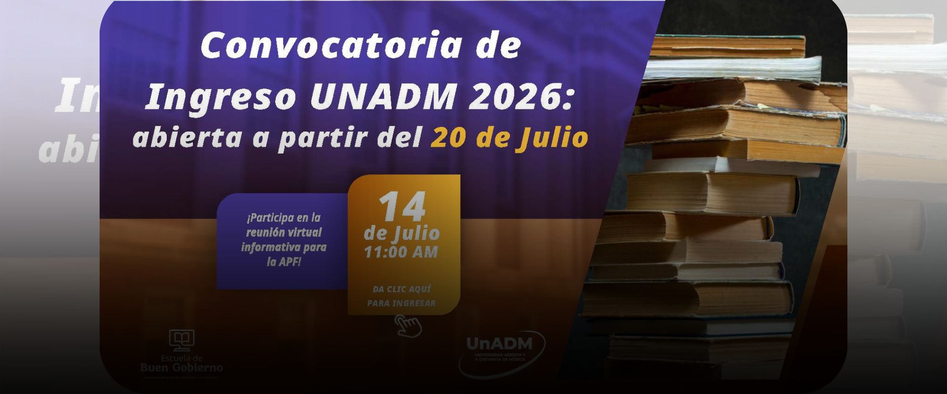 Reunión Virtual Informativa: Convocatoria de Ingreso UnADM 2026